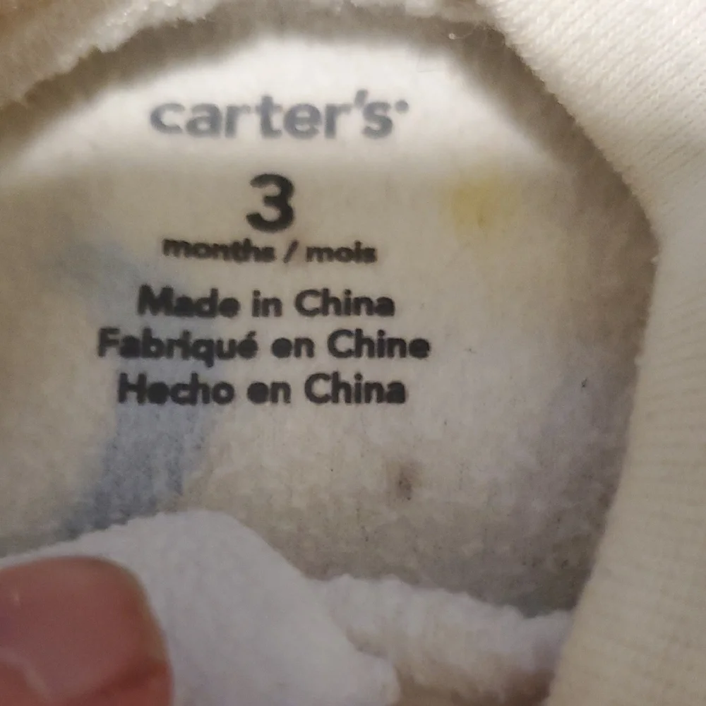 Carter's White and Gray Starry Night Footie